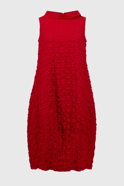 Textured Woven Sleeveless Cocoon Dress