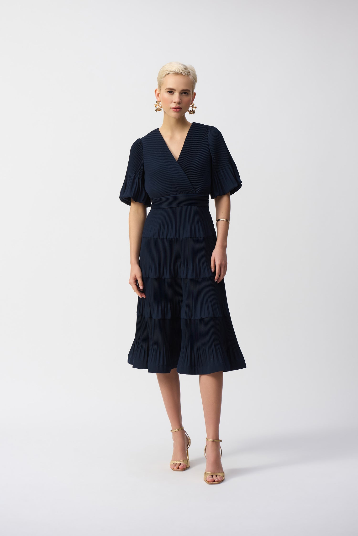 Pleated Woven Fit And Flare dress