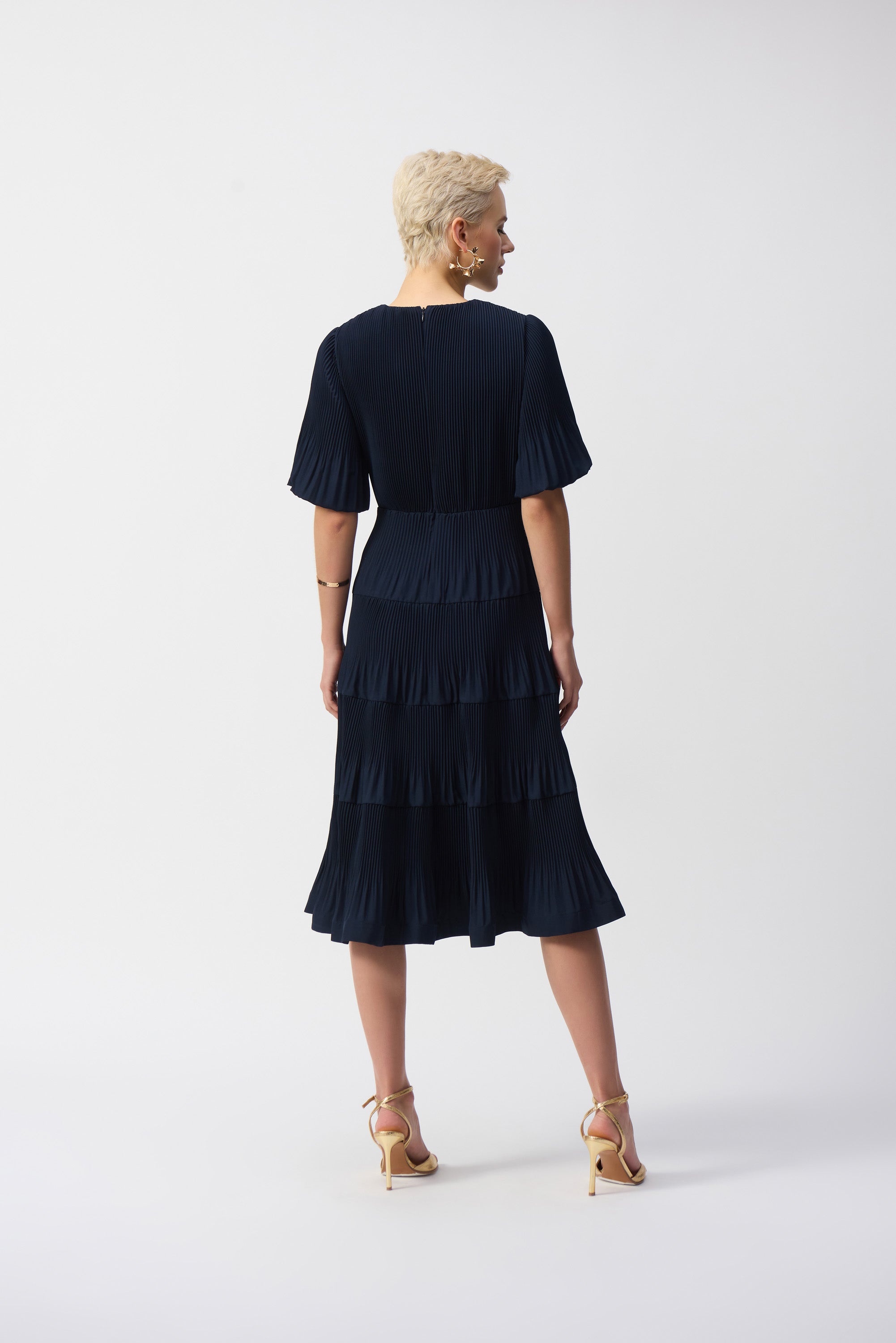 Pleated Woven Fit And Flare dress