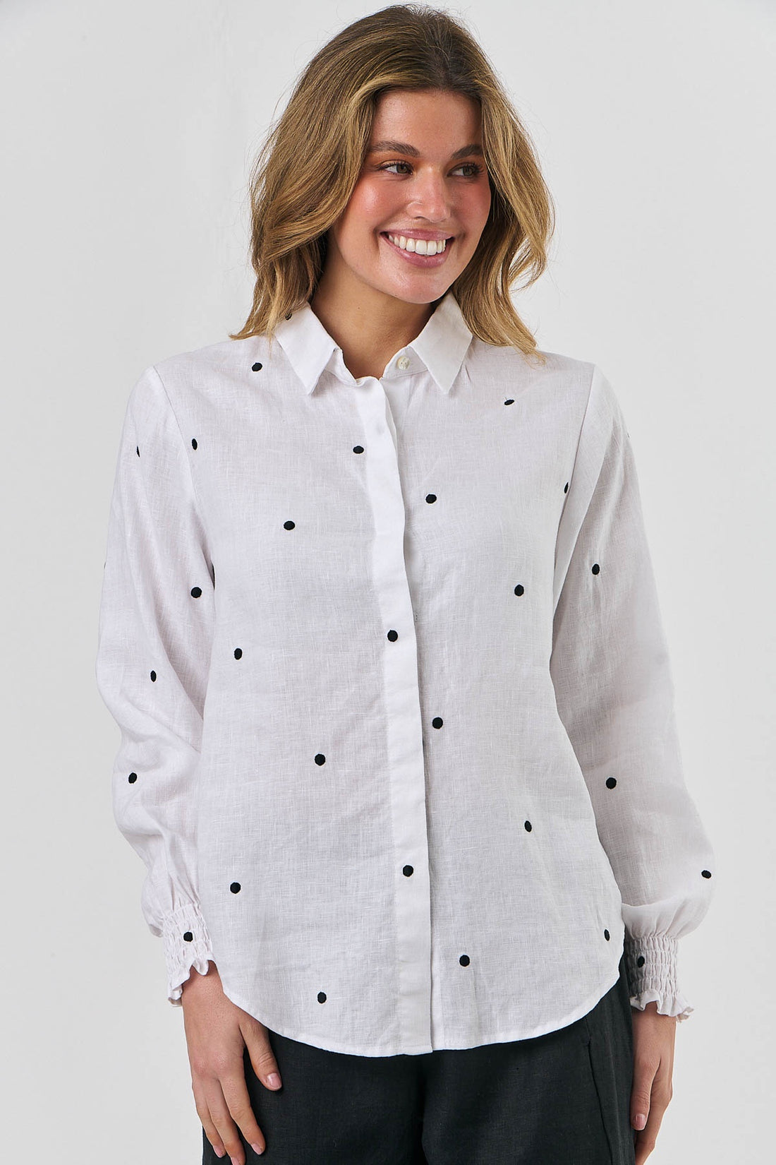 GA563 - Dalmatian Button Through Top